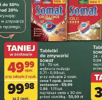 Carrefour Tabletki do zmywarki Somat Excellence Premium 5In1 oferta