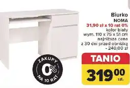 Carrefour Biurko noma białe 110 cm Vanmar oferta