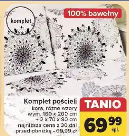 Carrefour Komplet pościeli z kory 160 x 200 cm + 2 70 80 oferta