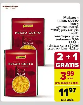 Carrefour Market Makaron fusilli Primo gusto oferta