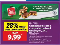 Lidl Czekolada mleczna z całymi orzechami laskowymi Fin carre oferta