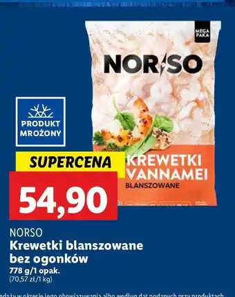 Lidl Krewetki blanszowane obrane Norso oferta