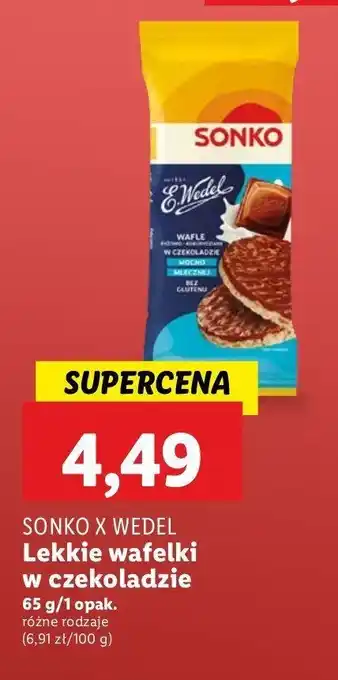 Lidl Wafle ryżowe w czekoladzie mlecznej Sonko oferta