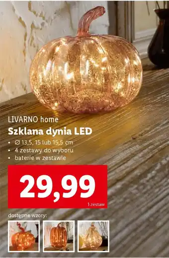 Lidl LIVARNO home Szklana dynia LED oferta