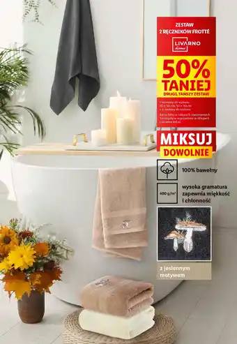 Lidl LIVARNO home ZESTAW 2 RĘCZNIKÓW FROTTÉ oferta