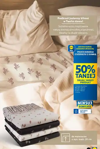 Lidl PRZEŚCIERADŁA Z DŻERSEJU Z GUMKĄ oferta