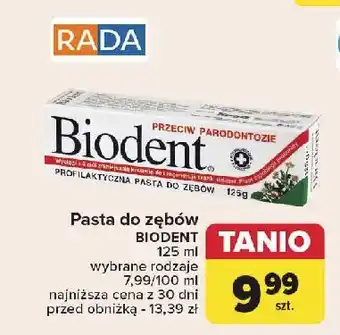 Carrefour Pasta do zębów przeciw parodontozie Biodent oferta