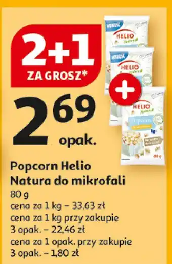 Auchan Popcorn bez tłuszczu i soli Helio Natura oferta