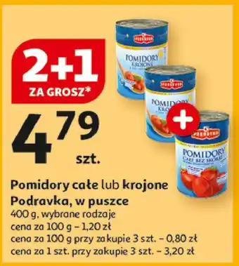 Auchan Pomidory całe bez skórki Podravka oferta