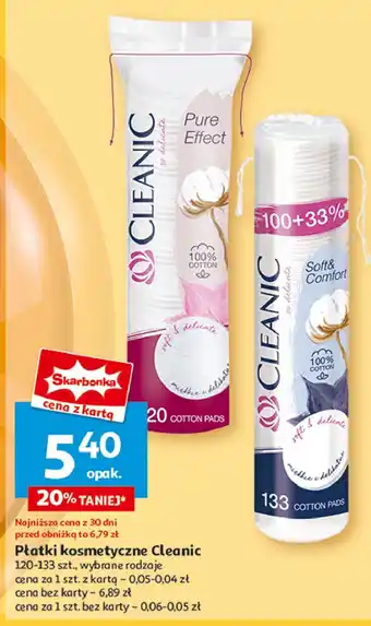 Auchan Płatki kosmetyczne soft&comfort okrągłe Cleanic oferta