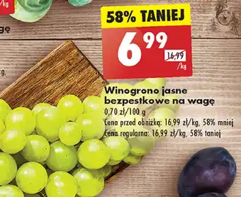 Biedronka Winogrona jasne bezpestkowe oferta