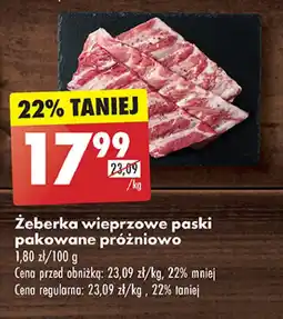 Biedronka Żeberka wieprzowe paski oferta