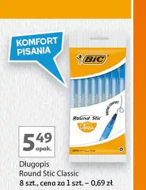 Auchan Długopis round stick niebieski Bic Round Stick oferta