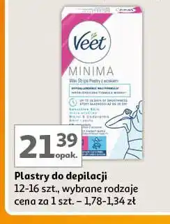 Auchan Plastry do depilacji bikini i pach skóra wrażliwa Veet Minima oferta