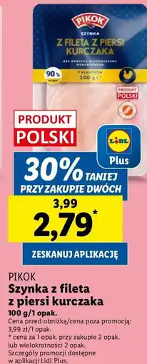 Lidl Szynka z fileta piersi kurczaka Pikok oferta