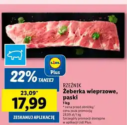 Lidl Żeberka wieprzowe paski Rzeźnik Codzienna Dostawa oferta