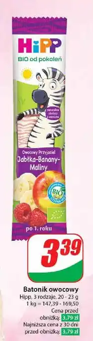 Dino Batonik jabłka-banany-maliny Hipp Owocowy Przyjaciel oferta