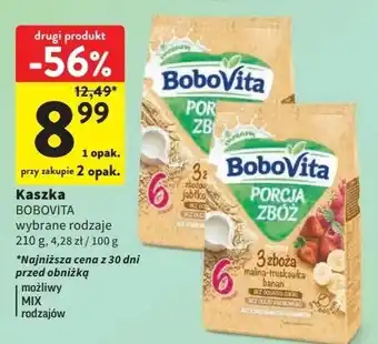 Intermarche Kaszka mleczna 3 zboża malina-truskawka-banan Bobovita Porcja Zbóż oferta