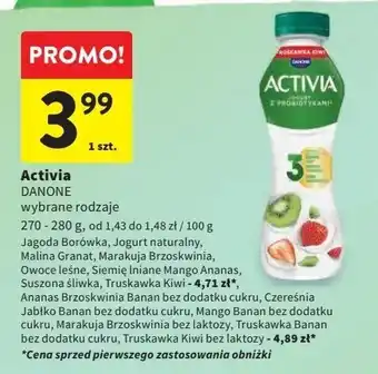 Intermarche Jogurt truskawka-kiwi bez laktozy Danone Activia oferta