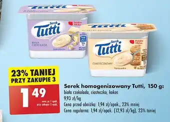 Biedronka Serek ciasteczkowy z rodzynkami Tutti oferta