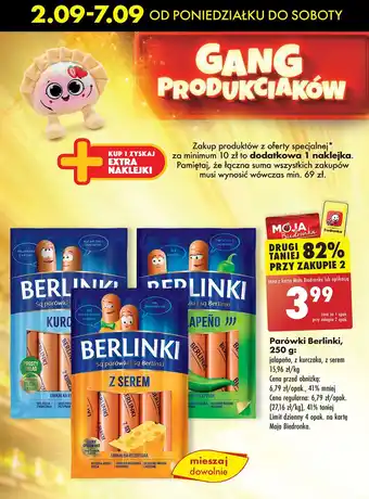 Biedronka Parówki z kurczaka Morliny Berlinki oferta