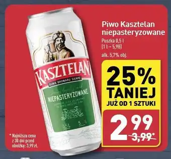 ALDI Piwo Kasztelan Niepasteryzowane oferta