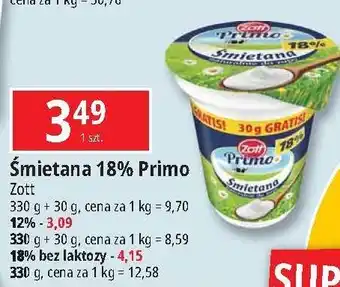 E.Leclerc Śmietana 18% Zott Primo oferta