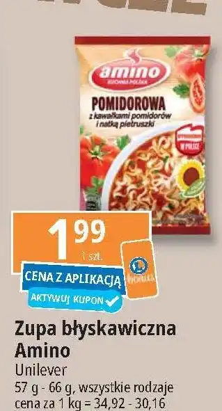 E.Leclerc Zupa pomidorowa z kawałkami pomidorów i natką pietruszki Amino oferta