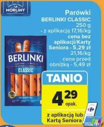 Carrefour Parówki BERLINKI classic oferta