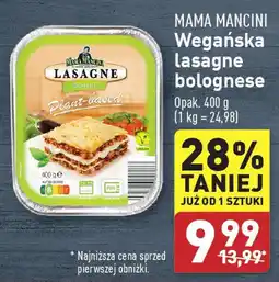 ALDI MAMA MANCINI Wegańska lasagne bolognese oferta