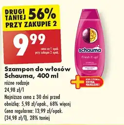 Biedronka Szampon do włosów z mleczkiem kwiatów passiflory Schauma Fresh It Up oferta
