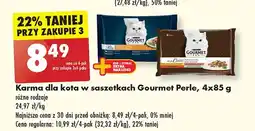 Biedronka Karma dla kota fileciki w sosie z indykiem + tuńczykiem kaczką jagnięciną Purina Gourmet Perle oferta