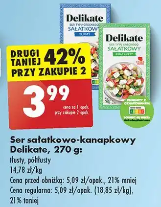 Biedronka Ser sałatkowy typu greckiego półtłusty Delikate oferta