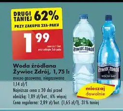 Biedronka Woda mocny gaz Żywiec Zdrój oferta