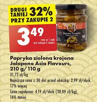 Biedronka Papryczki jalapeno zielone krojone Asia Flavours oferta