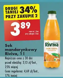 Biedronka Sok mandarynkowy Riviva oferta