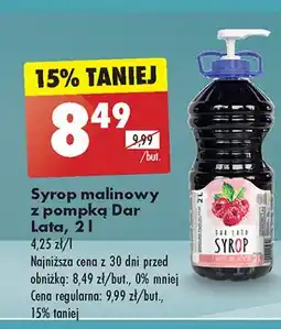 Biedronka Syrop malinowy Dar Lata oferta