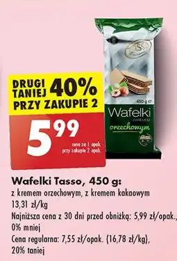 Biedronka Wafelki z kremem orzechowym Tasso oferta
