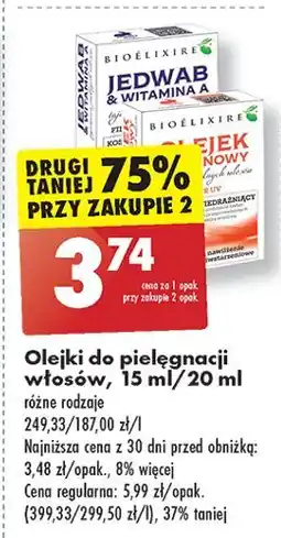 Biedronka Olejek z jedwabiem i witaminą a Bioelixire oferta