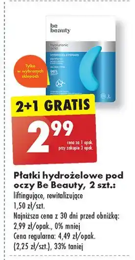 Biedronka Płatki hydrożelowe hyaluronic acid Be Beauty Care oferta