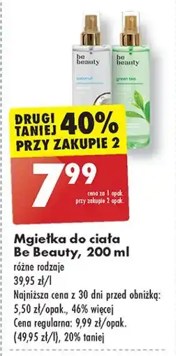 Biedronka Mgiełka do ciała green tea Be Beauty oferta