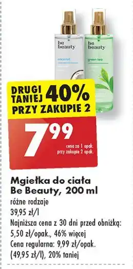 Biedronka Mgiełka do ciała green tea Be Beauty oferta