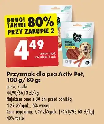 Biedronka Kostki mięsne z kurczakiem Activ Pet Snacks oferta