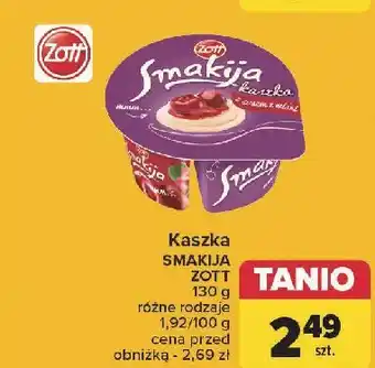 Carrefour Kaszka z sosem wiśni Zott Smakija oferta