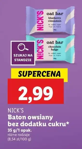 Lidl Baton owsiany chocolate fudge N!ck's oferta