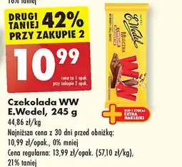 Biedronka Czekolada mleczna z wafelkami orzechowymi Wedel oferta