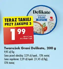 Biedronka Twarożek grani naturalny Delikate oferta