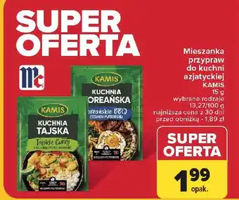 Carrefour Przyprawa tajskie curry z kolendrą i pieprzem cayenne Kamis oferta