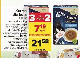 Carrefour Karma dla kota dorsz tuńczyk Purina Felix Soup Original oferta
