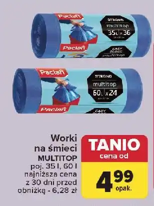 Carrefour Worki na smieci 60 l Paclan Multitop oferta